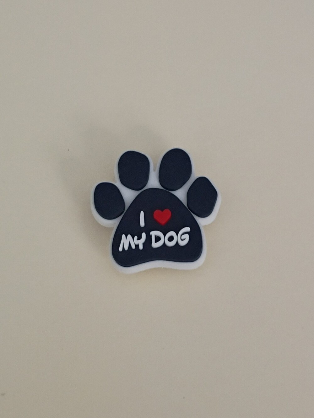 10 for $10 Jibbitz Croc Charms - Animal Paw Print Dark Blue 'I ❤️ My Dog' Text